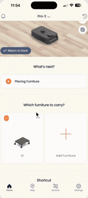 家具收納位置：靠牆對齊與重設 App 操作示範（步驟 2）